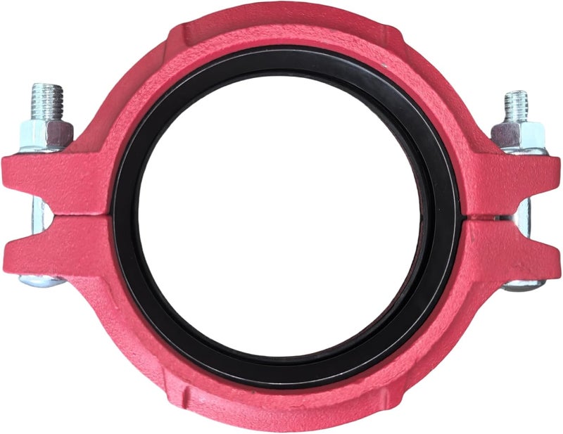 LVBCH 4 Inch (NPS 4") Flexible Grooved Coupling - Ductile Iron, UL/FM Certified for 4.5" OD Fire Sprinkler Pipes (Wet/Dry Systems), Moderate Pressure 2.5Mpa/360 PSI (DN100(NPS 4")) - Image 1